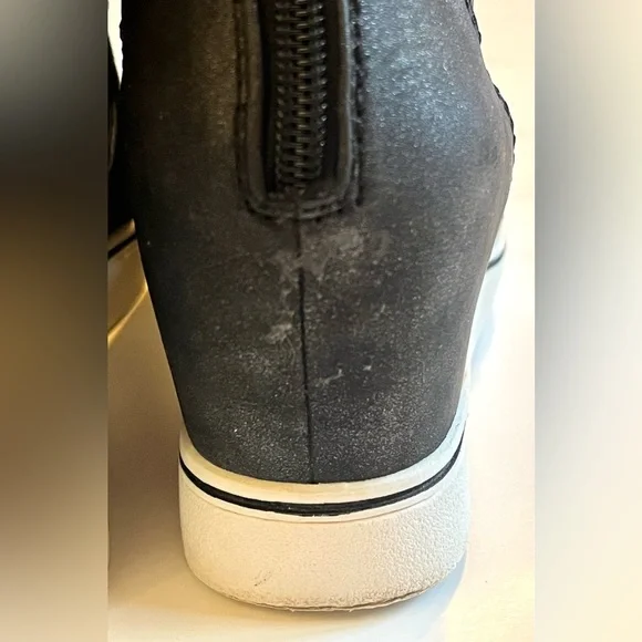 Maurices Gloria Open Side Wedge Women's Black Sparkle Sneakers Size 6.5 - Picture 4 of 16